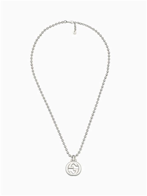 collana in argento gucci con pendente trifoglio